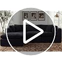 110-Inch Oversized Modular Cloud Sectional Sofa with Ottoman, Beige