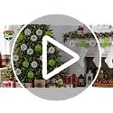 12-Pack White & Green Christmas Ornaments 2.36in - Pre-Assembled Plastic Balls