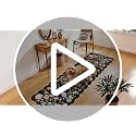 3x6 Washable Floral Runner Rug, Non-Slip Scalloped Hallway Floor Mat