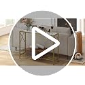 41.8" Narrow 2-Tier Console Table, Gold & White Entryway Sofa Table
