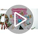 Pink Gingerbread Christmas Tree Topper Hat with Bow - Velvet Candy Cane Imitation