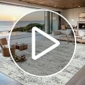 Modern Abstract 8x10 Area Rug - Washable Non-Slip Soft Grey Carpet