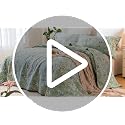 Sanracie Oversized Queen Quilt Bedspread Set - 100% Cotton Botanical Print 3Pcs