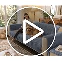 Waterproof Non-Slip Pet Sofa Cover - Flannel Furniture Protector, Grey, 36" x 71"