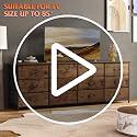 12-Drawer Long TV Stand Dresser for 85 Inch TVs, Black Storage Console