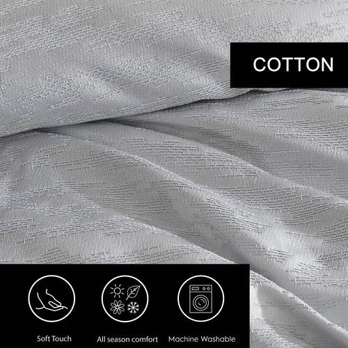 Vera Wang - Queen Duvet Cover Set, Soft Cotton Bedding with Matching Pillowcases, Button Closure & Inner Corner Ties, 3 Piece Bed Set (Illusion Grey)