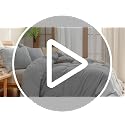 100% Washed Cotton Duvet Cover Set - Queen, Cornflower Blue (3-Piece)