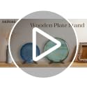2-Pack Wooden Plate Stand for Display, Rustic Tabletop Easel for Pictures