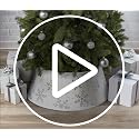 Buffalo Plaid Christmas Tree Collar Fabric Tree Stand Band with Sherpa Trim