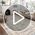 5x7 Washable Area Rug, Traditional Oriental Distressed Beige Carpet