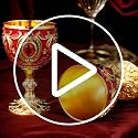 2-Piece Vintage Medieval Goblet Set - Gold and Red Alloy Wine Chalice
