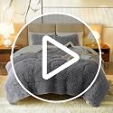 King Size Luxury Faux Fur Comforter Set - 3 Piece Soft Bedding