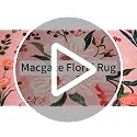 Macgace 5' x 7' Christmas Red Floral Rug for Girls Room - Machine Washable, Non-Slip Backing
