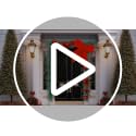 Christmas Outdoor Garland with Jumbo Velvet Bow, 24 Inch Festive Decor