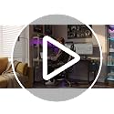53-Inch Reversible L-Shaped Gaming Desk with LED Lights & Outlets