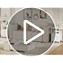 White End Table with Charging Station, 2 Fabric Drawers & USB Ports