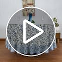 Smalt Blue 90-Inch Round Hand Block Printed Cotton Tablecloth - Floral, Washable, Home Decor