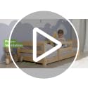Wooden Toddler Floor Bed with Rails - Low Montessori Crib Size Frame