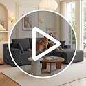 Modular L-Shaped Sectional Sofa with Deep Seating and Corduroy Fabric