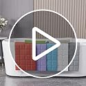 Foldable Silicone Bath Mat, Non-Slip Shower Mat for Textured Tubs, Grey