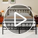 Queen Size Metal Platform Bed Frame with Headboard and Footboard, Black
